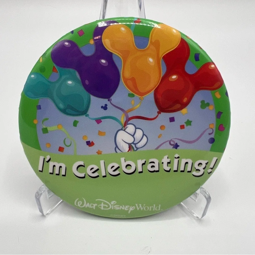 Disneyland Walt Disney World Disney Cruise Line Buttons Set of 6 I'm Celebrating